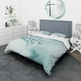 thumbnail image 1 of Designart '3D Light Blue Abstract Architecture' Modern & Contemporary Bedding Set - Duvet Cover & Shams, 1 of 4