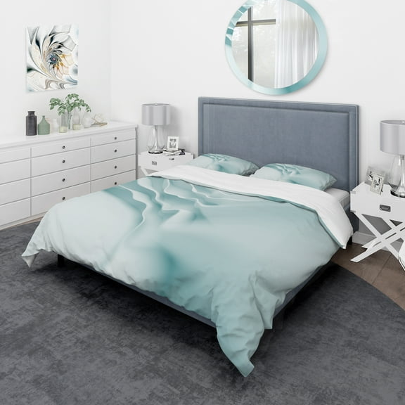 Designart '3D Light Blue Abstract Architecture' Modern & Contemporary Duvet Cover Set