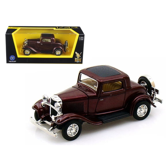 1932 Ford 3-Window Coupe Burgundy 1/43 Diecast Model Car by Road Signature