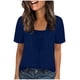 thumbnail image 3 of TaTaai Women's Casual Faux Two Piece Short Sleeve Top, Solid Pattern, Round Neck, Fashion Daily Home Wear, Comfortable Fabric Gift, 3 of 5