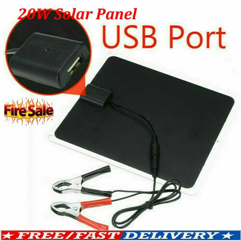 20W 12V Car Boat Yacht Solar Panel Trickle Battery Charger Power Supply Outdoor
