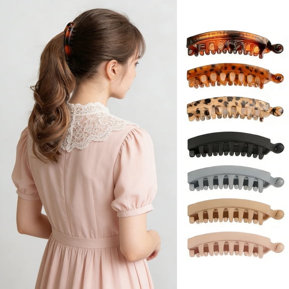 Zzjniupiyyds 7Pcs Banana Hair Clips for Women – 5.1 Inch Large Clips for Fine or Thick Hair, Ponytail Hair Accessories