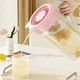 thumbnail image 4 of Jarra de plástico de plástico de 2 litros con tapa | Rosa o azul | Recipiente de bebida grande para refrigerador | Jarra de agua de frutas con limonada de té helado a prueba de fugas | Resistente al, 4 of 6