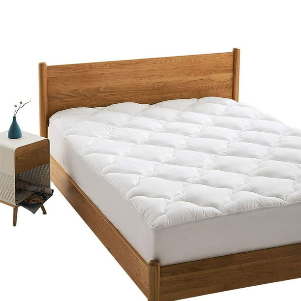 Emonia King Mattress Topper Cotton Pad Pillow Top Cooling Cover With Deep Pocket Pillowtop Fluffy Down Alternative Fill Com Cotton Mattress Pad Pillow Top Cooling, King Size Bed Pillow Top Cover For Mattress