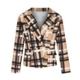 thumbnail image 6 of IROINNID Women's Blazer Jacket Long Sleeve Plaid Peak Lapel Outwear, Casual Business Attire Plaid Cardigan Jacket, 6 of 8