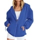 thumbnail image 3 of Gibobby Sudadera mujer, Chamarra ligera con capucha y cierre para mujer, de manga larga, con talla grande(Azul,G), 3 of 5