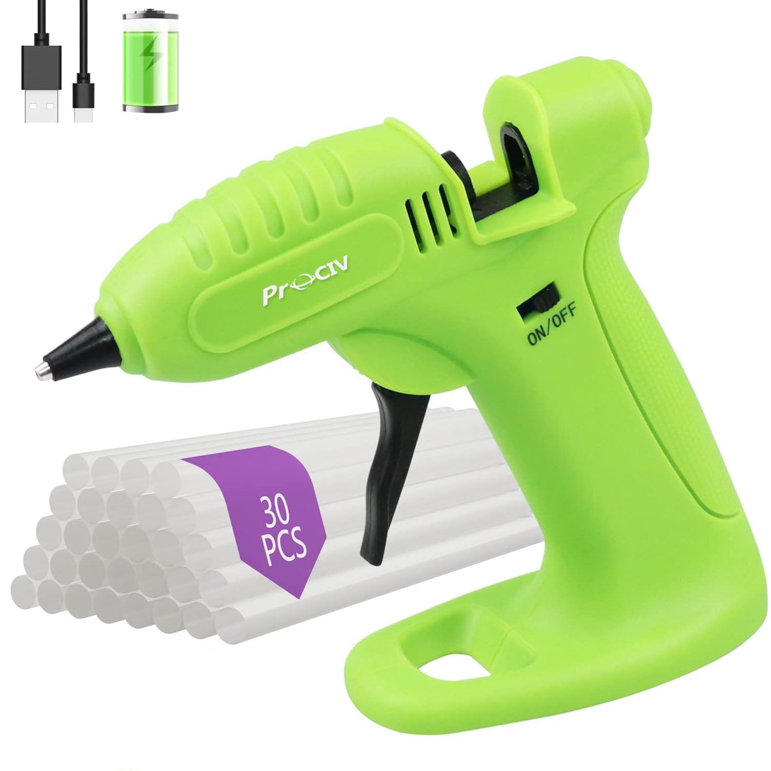 Cordless Hot Glue Gun, 2900 mAh Wireless USB Chargeable Battery Charged  with 30 Glue Sticks For Craft, DIY, Art, Gift - AliExpress