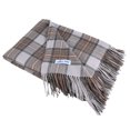 thumbnail image 3 of Organic Club Stewarts 100% Wool Throw Wrap 50x70'' (127x178 cm) Sheep Wool Plaid Throw Blanket with Fringe Wool Blanket for Couch Sofa or Bed, White and Gray, 3 of 8