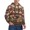 thumbnail image 2 of Salouo Patriotic Deer Soldier Salute Pattern Men's Fall Hoodie Sweatshirt,Sport Hoodie with Pockets for Men Pullover Casual Hooded Sweatshirt-Small, 2 of 7