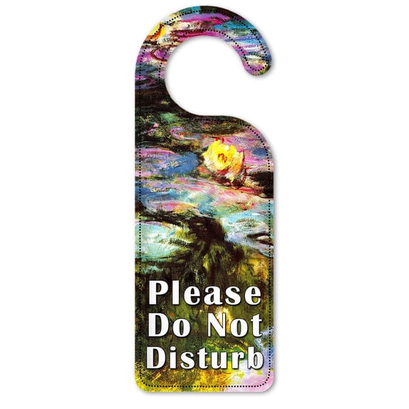Do Not Disturb Door Knob Hanger Sign - Monet: Violet Lilies