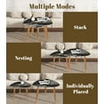 thumbnail image 4 of Triangle Nesting Coffee Table Set of 2 abstract agate mosaic golden veins japanese kintsugi technique fake End Table Modern Minimalist Side Table Set for Living Room Bedroom, 4 of 8
