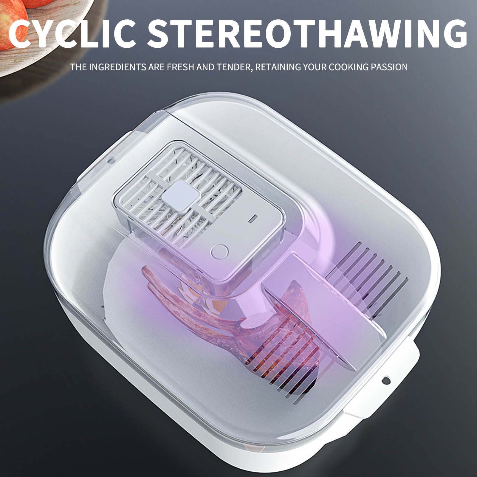 HOZVOMI Multifunctional Food Defroster with UVC Light, 3D Circulating Wind, Timer and Drainage for Kitchen Thawing and Preservation