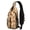 Orange Christmas Gingerbread Man Pattern, variant on Christmas Woodland Animal Pattern Sling Backpack, Travel Shoulder Pack with Earphone Port, Adjustable Strap Gift Ideas for Travel Shopping