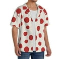 thumbnail image 2 of Sikiie Abstract Red Polka Dot Men's Wrinkle Free Untucked Cuban Shirt Business Casual Button Down Shirts Short Sleeve ShirtLarge, 2 of 5