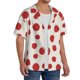 thumbnail image 2 of Balery Abstract Red Polka Dot Camisa Casual de Manga Corta con Botones para Hombre, Texturizada, Estilo Cubano, para Playa, Verano-3X-Large, 2 of 5