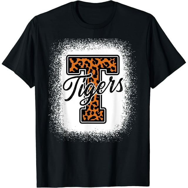 T-Shirt Rétro Blanchi des Fans de Sports Scolaires des Tigres de Football - comme sur l'Image - S