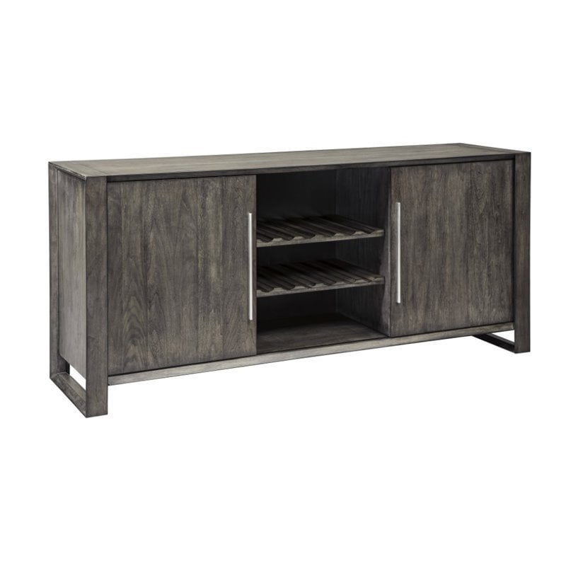 Ashley Furniture Furniture Chadoni Wine Rack Buffet in Gray Walmart