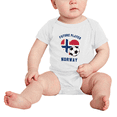thumbnail image 2 of Future Soccer Player Norway Soccer Fan Cute Baby Rompers Newborn Clothes Outfits (White, 12-18 Months), 2 of 5