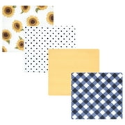 Luvable Friends Hudson Baby Flannel Receiving Blankets 4pk, Sunny Floral