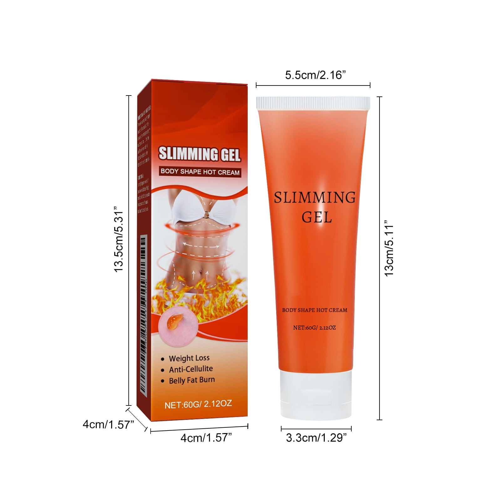 Alvantor Belly Firming Hot Cream, Tightening Gel for Stomach and Body, 2.1 fl oz