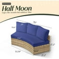 thumbnail image 3 of Jocisland Patio Conversation Set, 3 Piece Half-Moon Sectional Round Patio Furniture Set, Wicker Sofa Set, for Backyard Patio Garden, Blue, 3 of 6