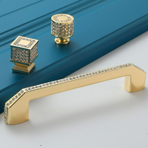 EXHUMKY 2Pcs Golden Round Handle for Simple Design and Homeowners Furniture Pulls