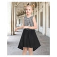 thumbnail image 4 of Sunny Fashion Girls' Sleeveless Chiffon Dress Black And White Zigzag Print High-Low Casual Summer Dresses 6 Years, 4 of 6