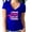 Blue, variant on I Wear Pink For My Friend Printed Women's V-neck Tshirt Black Tee Small