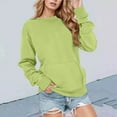 thumbnail image 2 of UJNDER Women's Soft Pullover Hoodless Sweatshirt Cozy Winter Workout Top with Pocket Comfortable Casual Crewneck Athletic Shirt Green XXL, 2 of 4