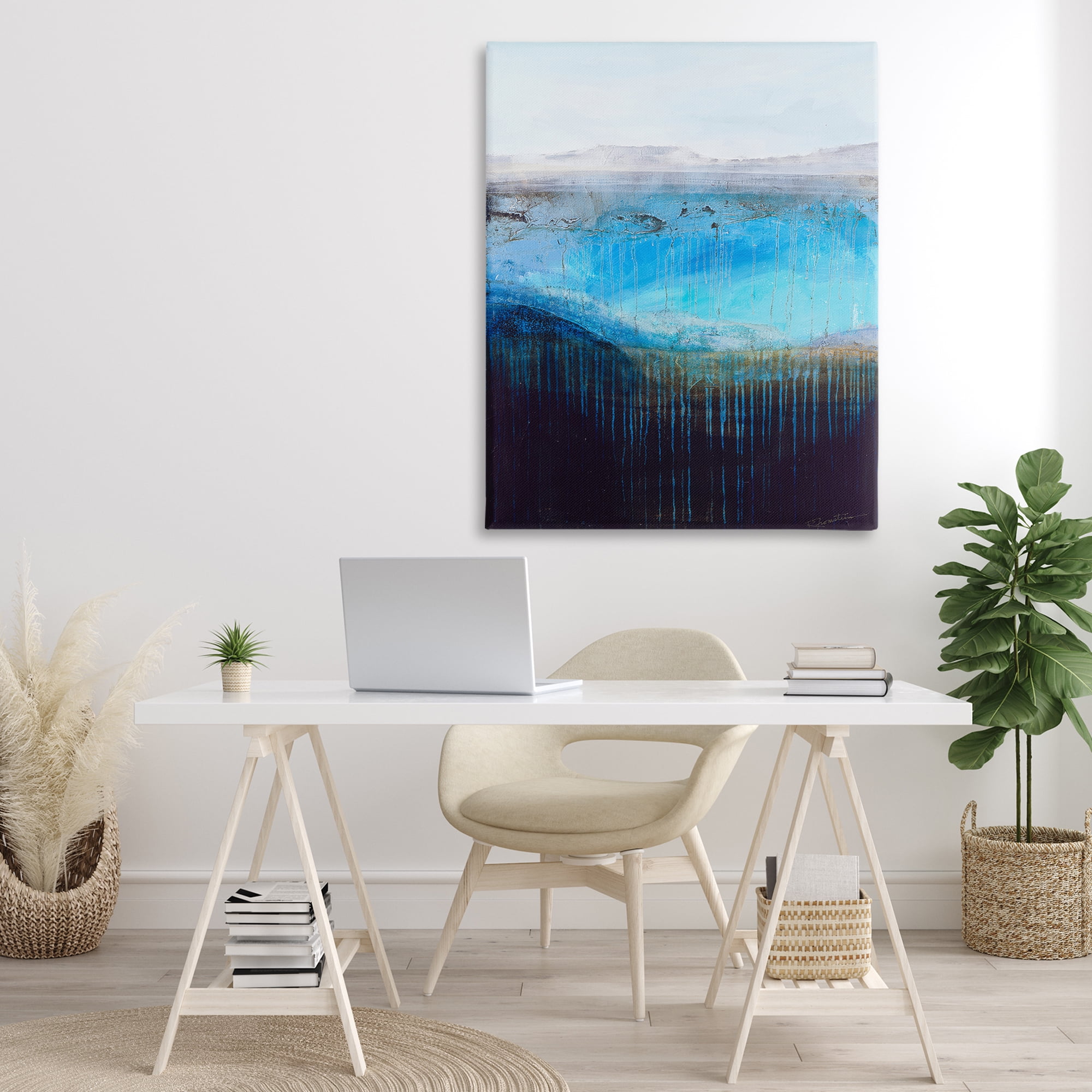 Stupell Industries Intense Abstract Landscape Abstract Painting Gallery Wrapped Canvas Art Print Wall Art, 36 x 48