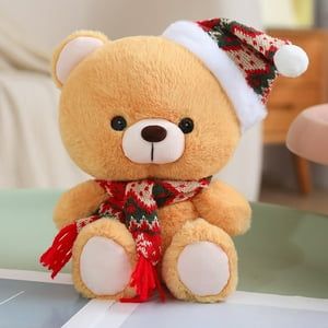 Offres Flyer Iumwxz Chapeau de Noël Jouet d'ours en peluche Oreiller Nourriture en peluche Poupée de Noël Cadeau garçon et fille Cadeau de fête Joyeux Deals!