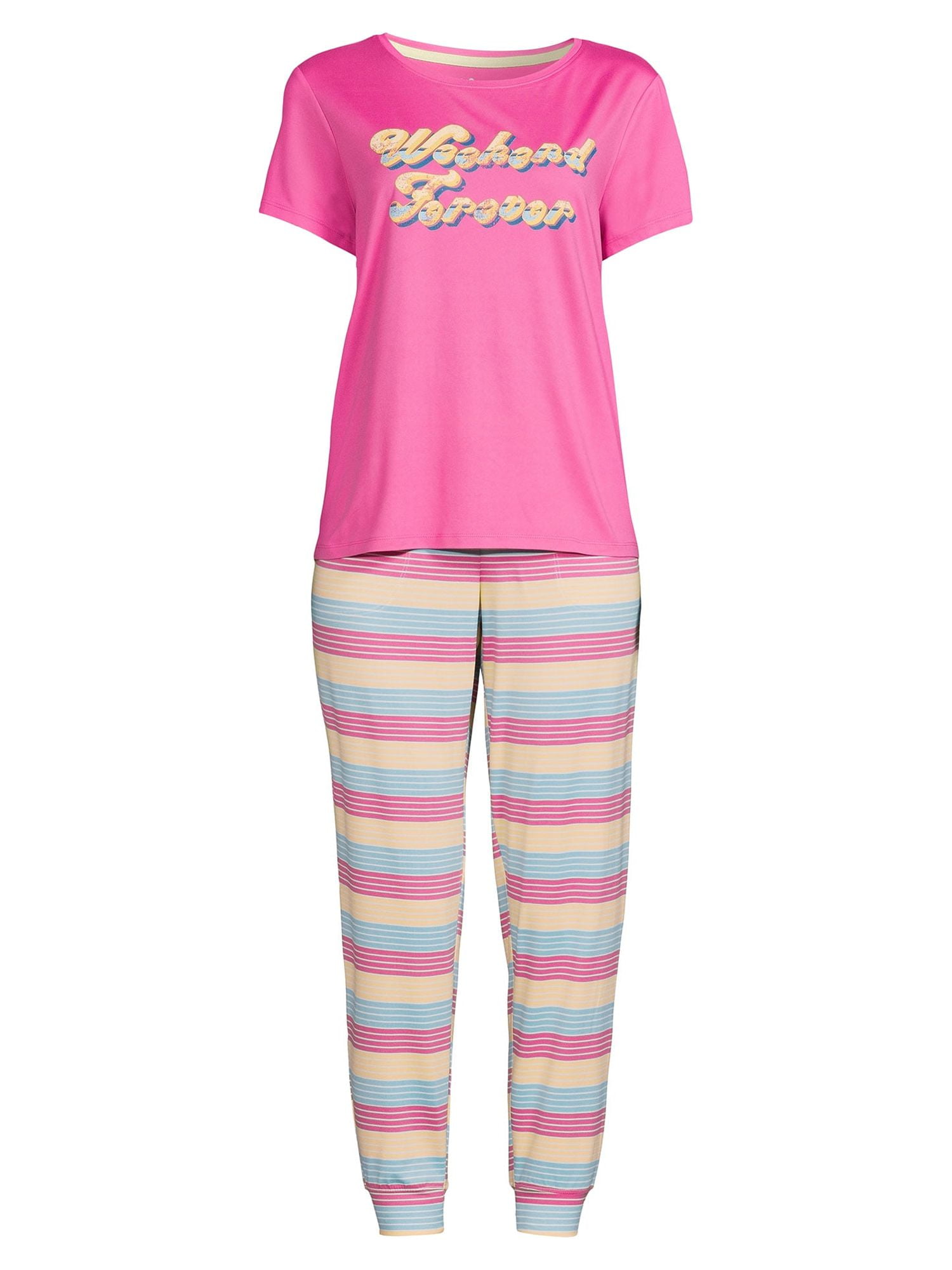 Secret Treasures Women's and Women's Plus Size T-Shirt and Joggers Pajama Set, 2-Piece