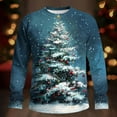 thumbnail image 3 of Christmas Tees For Men Crew Neck Xmas Graphic Print Long Sleeve Pullover Casual Stylish Holiday Funny Tops (4XL, Blue-A), 3 of 5