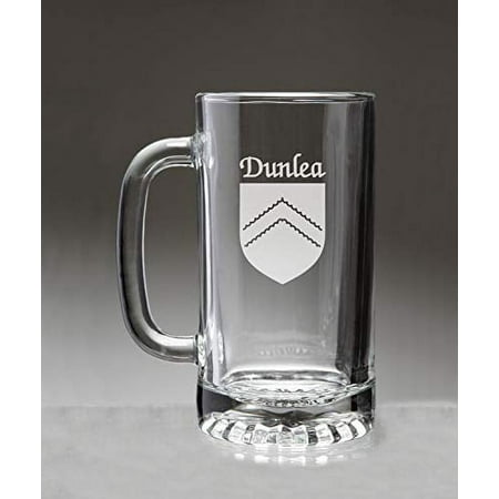 

Dunlea Irish Coat of Arms Glass Beer Mug (Sand Etched)