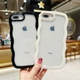 thumbnail image 3 of for iPhone 6s Plus/6 Plus Case, Cute Kawaii Curly Wave Frame Shape Design, Soft TPU + Hard PC Shockproof Protective Bling Phone Cover for Women Girls, Clear-Pink, 3 of 8