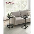 thumbnail image 2 of VASAGLE C-Shaped End Table, Set of 2, Side Table for Sofa, Couch Table with Metal Frame, Small TV Tray Table for Living Room, Bedroom, Ebonized Oak Finish and Black, 2 of 5