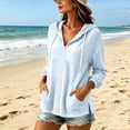 thumbnail image 6 of Purcolt Women's Thin Zip Up Hoodie Jacket, Lightweight Hooded Blouse Coat with Drawstring and Pockets for Summer Casual Wear for Daily Wear, 6 of 7