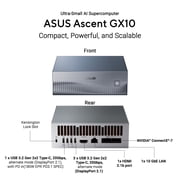 ASUS Ascent GX10 Personal AI Supercomputer with NVIDIA GB10 Grace Blackwell Superchip, 128GB Unified LPDDR5x Memory, 1TB PCIe G4x4 NVMe SSD, Wi-Fi 7 & Bluetooth, NVIDIA DGX™ OS