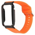thumbnail image 1 of Silicone Watch Strap Band with Protective Bumper Case Replacement Accessory Fit for Mi Band 7 Pro Orange and Black Case, 1 of 14