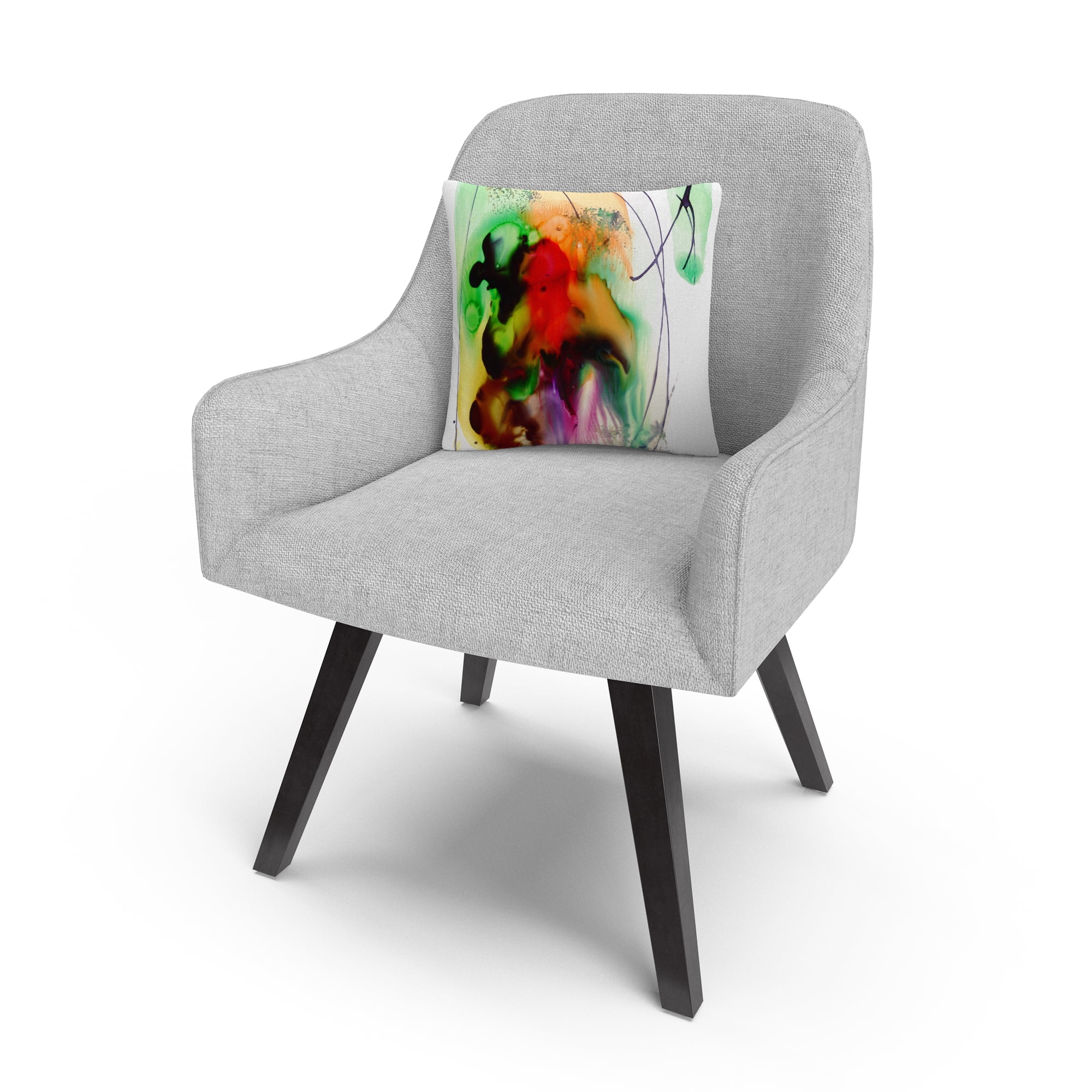 Abstract Number 09' Streaks Splash Splatter Paintmasters Fine Art 16 X 16 Decorative Throw Pillow