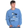 thumbnail image 4 of Hefty Smurf Weights Before Dates Gym Men's Crewneck Sweatshirt Brisco Brands X, 4 of 6