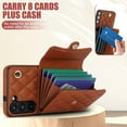thumbnail image 5 of Compatible with Samsung Galaxy S23 Plus Wallet Case with Crossbody Strap and Wrist Strap, RFID Blocking Stand PU Leather Credit Card Holder Cell Accessories Phone Cover Magnetic Buckle - Brown, 5 of 9