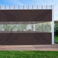 thumbnail image 5 of COVERS&ALL Outdoor Clear Panel Curtain, 12 Oz Tarp Max Waterproof & UV Resistant with Rustproof Grommets, Ideal for Outdoors/Indoors (8' H x 10' W Feet, Coffee), 5 of 6