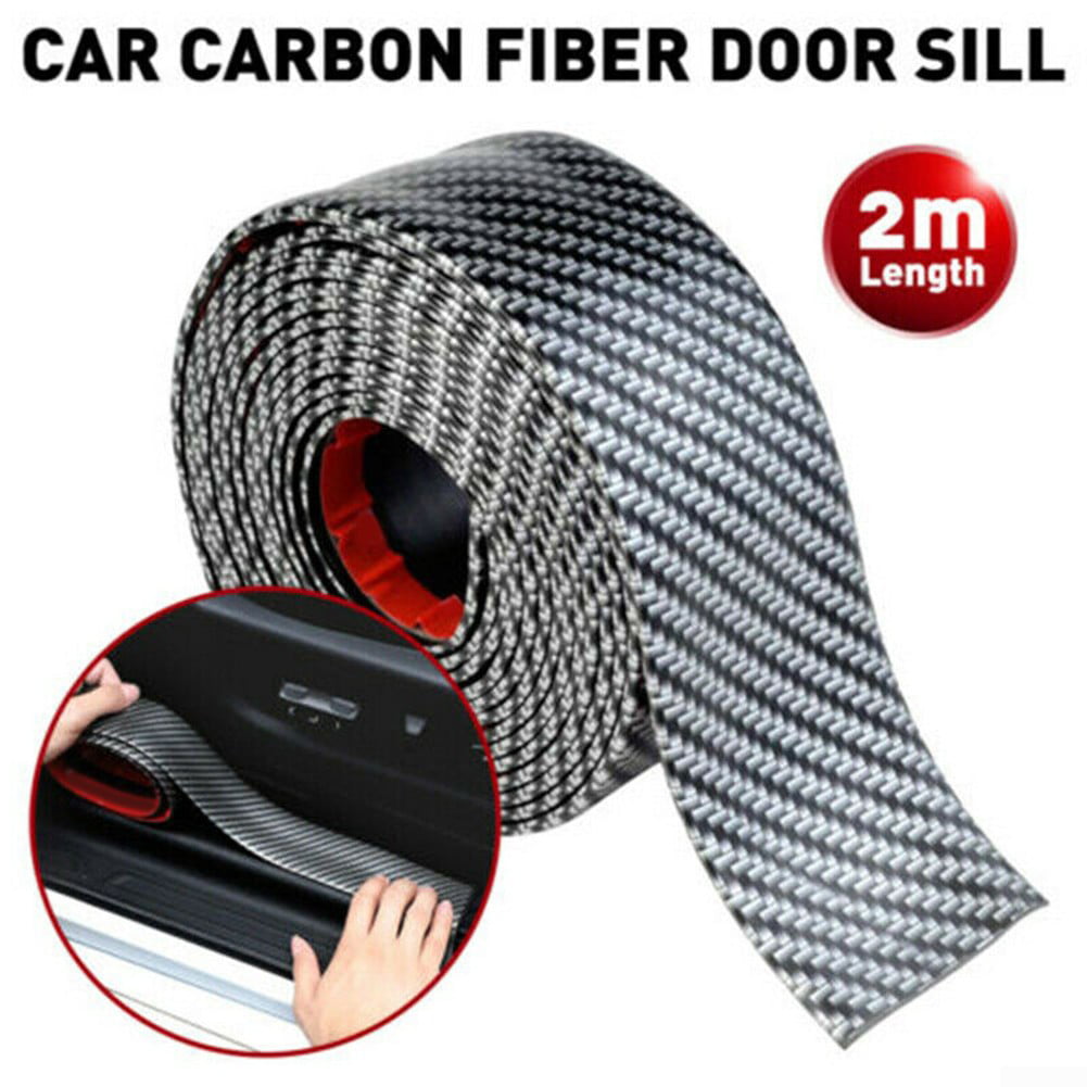 4X Accessories Carbon Fiber Car Door Plate Sill Scuff Cover Anti Scratch Sticker