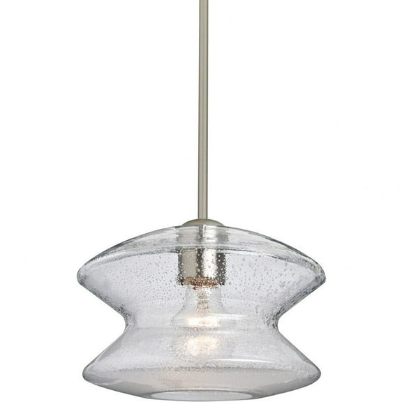 Besa Lighting - Zen - 1 Light Stem Pendant-Satin Nickel Finish-Clear Bubble