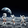 thumbnail image 4 of 3 Pieces Mini Space Figure Tabletop Astronaut Statue 1:64 Scale for Model Diorama Collection Display, 4 of 6