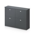 thumbnail image 6 of Shoe Storage Cabinet with 4 Flip Drawers, Freestanding Shoe Organizer with Anti-Tip Design, Narrow Shoe Rack Cabinet for Entryway, Front Door, Gray, 6 of 6