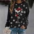 thumbnail image 2 of hotojiny Women Christmas Sweatshirt Long Sleeve Crew Neck Casual Sweatshirt Red Wine Glass Graphic Printed Pullover Tops, 2 of 4