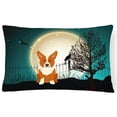 thumbnail image 1 of Coussin Décoratif en Toile Corgi Effrayant Halloween, 1 of 1