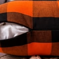 thumbnail image 3 of Fall Halloween Pack of 2 Buffalo Check Farmhouse Checker Plaids Accent Throw Pillow Covers Polyester Linen Outdoor Cushion Case for Sofa Couch Orange and Black 20 x 20 Inch 50 x 50 Cm, 3 of 6